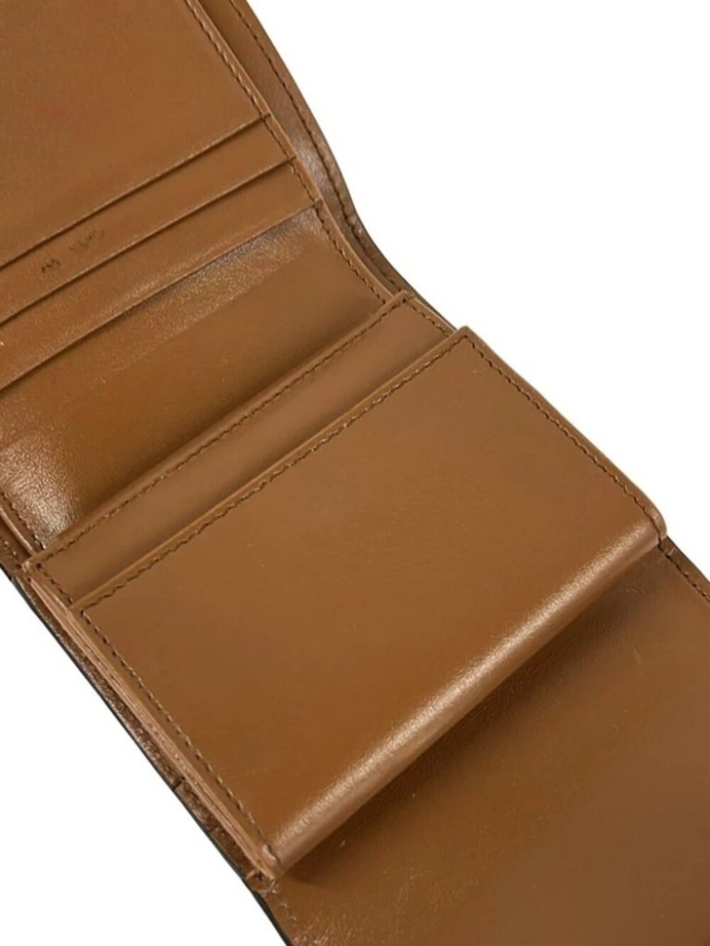 CELINE Small flap wallet Triomphe Brown Leather Trifold Wallet - Picture 3 of 7